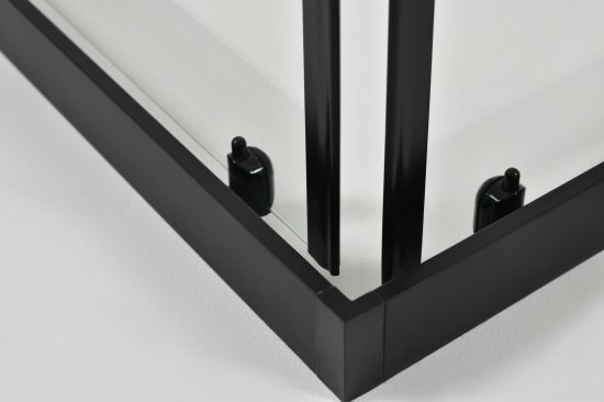 Душевая ширма Apart Black Метакам квадратная 80x80x185см цвет профиля черный раздвижная стекло 4мм прозрачное