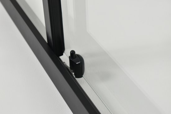 Душевая ширма Apart Black Метакам квадратная 80x80x185см цвет профиля черный раздвижная стекло 4мм прозрачное