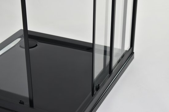 Душевая ширма Apart Black Метакам квадратная 80x80x185см цвет профиля черный раздвижная стекло 4мм прозрачное