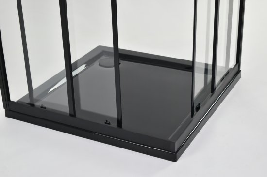 Душевая ширма Apart Black Метакам квадратная 80x80x185см цвет профиля черный раздвижная стекло 4мм прозрачное