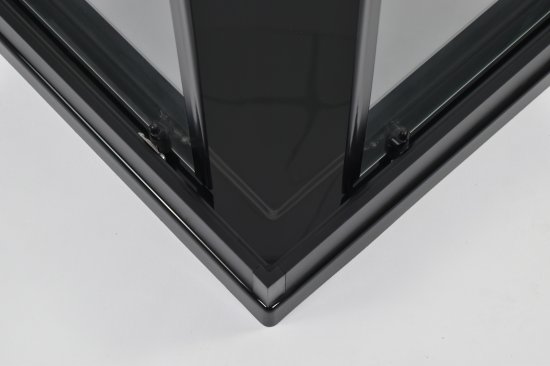 Душевая ширма Apart Black Метакам квадратная 80x80x185см цвет профиля черный раздвижная стекло 4мм прозрачное