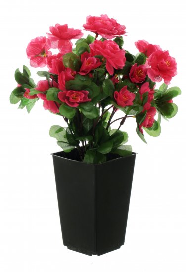 Искусственное растение в горшке азалия h30 см цвет малиновый