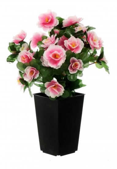 Искусственное растение в горшке азалия h30 см цвет розовый