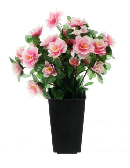 Искусственное растение в горшке азалия h30 см цвет розовый