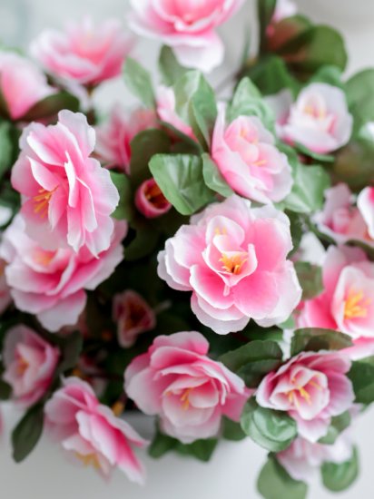 Искусственное растение в горшке азалия h30 см цвет розовый