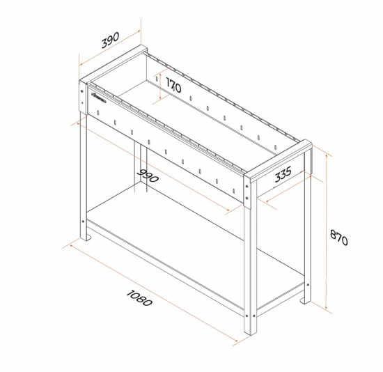 Мангал Gratar Кавказ 100 KV100 3 мм 87.7x106.6x39 см