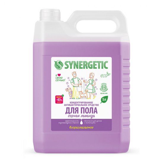 Средство моющее для пола Synergetic горная лаванда 5л