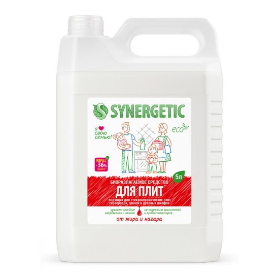 Средство чистящее для плит от жира нагара Synergetic 5л