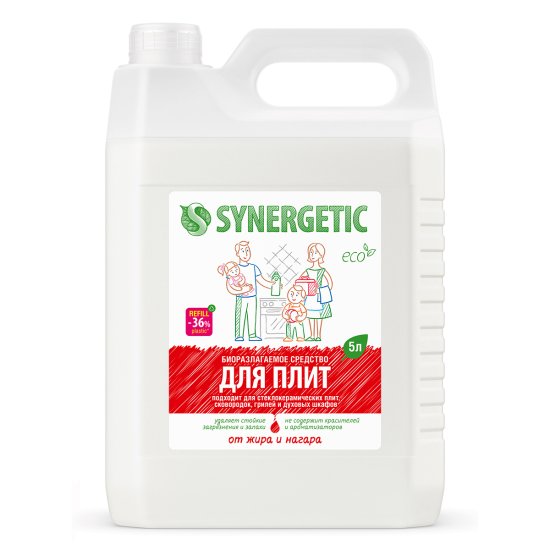 Средство чистящее для плит от жира нагара Synergetic 5л