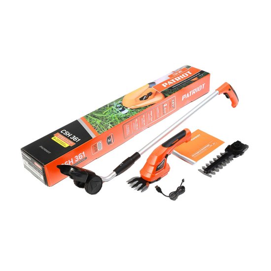 Ножницы аккумуляторные для травы и кустов Patriot Optima CSH 361 3,6В 1,3Ач Li-Ion с телескопической рукояткой 1 АКБ и ЗУ (250203601)