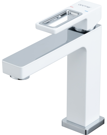 Смеситель для раковины Gappo Eder GL1301-8 однорычажный цвет белый хром