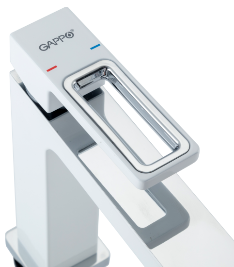 Смеситель для раковины Gappo Eder GL1301-8 однорычажный цвет белый хром