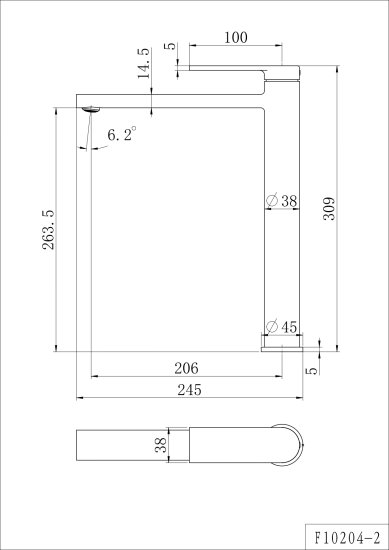 Смеситель для раковины Frap Arne F10204-2 однорычажный на столешницу цвет хром