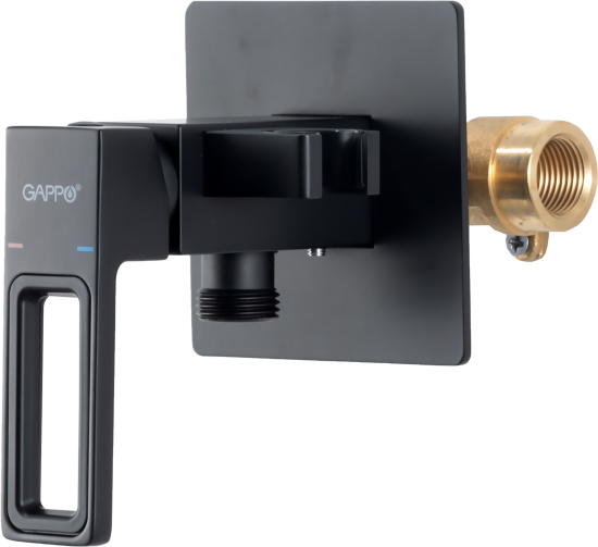 Гигиенический душ Gappo Eder GL7301-6, набор со смесителем, цвет черный матовый