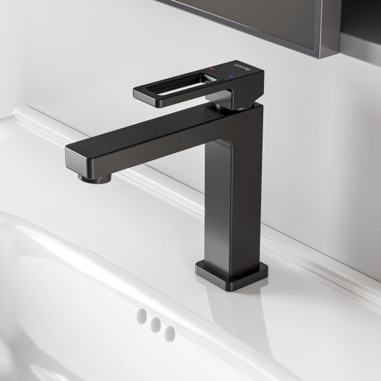 Смеситель для раковины Gappo Eder GL1301-6 однорычажный цвет черный матовый