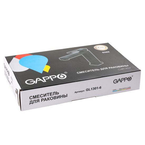 Смеситель для раковины Gappo Eder GL1301-6 однорычажный цвет черный матовый