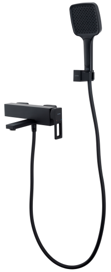 Смеситель для ванны Gappo Eder GL3201-6 однорычажный с лейкой и шлангом цвет черный матовый