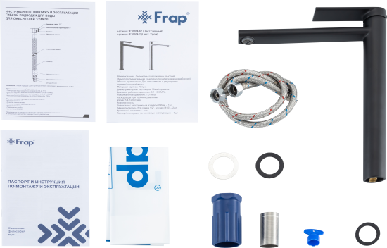 Смеситель для раковины Frap Arne F10204-62 однорычажный на столешницу цвет черный матовый