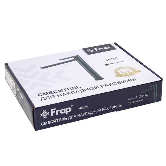 Смеситель для раковины Frap Arne F10204-62 однорычажный на столешницу цвет черный матовый