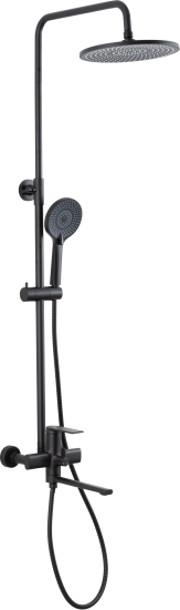 Душевая система Frap Arne F24204-6 со смесителем 3 режима цвет черный матовый