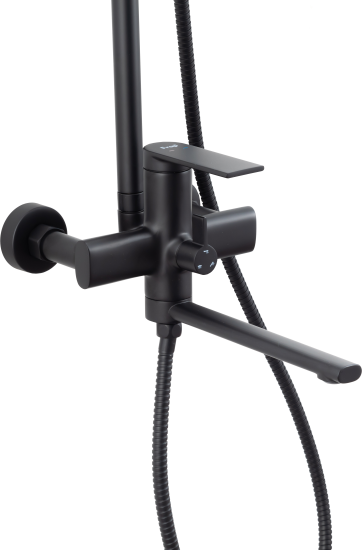 Душевая система Frap Arne F24204-6 со смесителем 3 режима цвет черный матовый