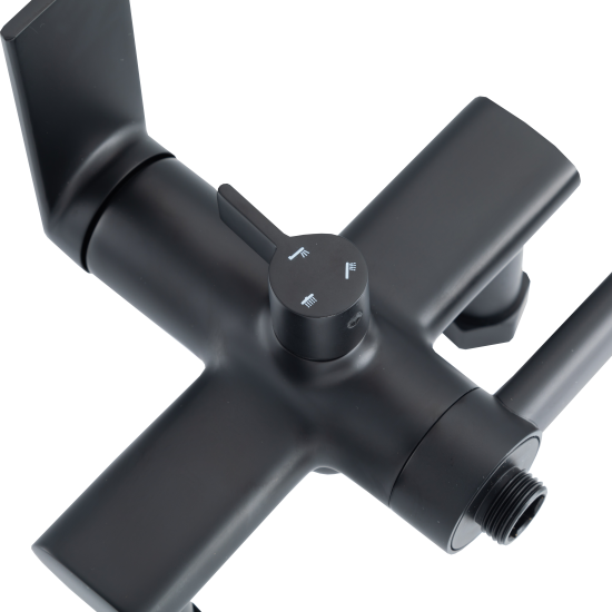 Душевая система Frap Arne F24204-6 со смесителем 3 режима цвет черный матовый