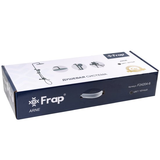 Душевая система Frap Arne F24204-6 со смесителем 3 режима цвет черный матовый