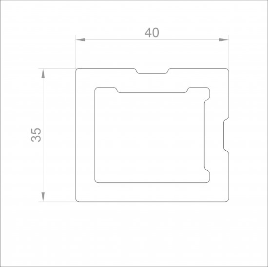 Лага ДПК серый 40x35x3000 мм