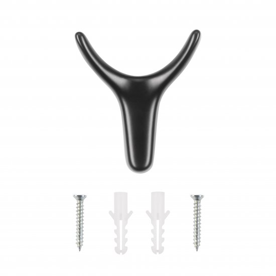 Мебельный крючок N00-N00-MB 10 см ЦАМ черный