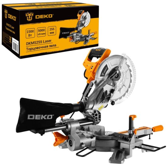 Пила торцовочная сетевая Deko DKMS255, 2300 Вт, 255 мм