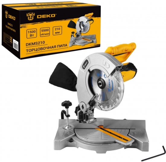 Пила торцовочная сетевая Deko DKMS210, 1500 Вт, 210 мм