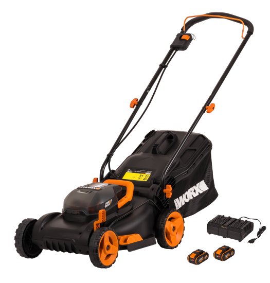 Газонокосилка аккумуляторная Worx WP771E 40 В 40 см 2x4 Ач АКБ и ЗУ входит в комплект