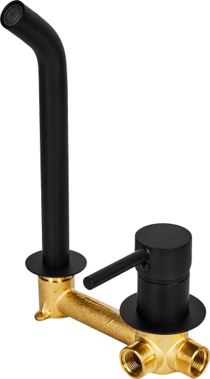 Смеситель для раковины Vidage VAL11900BL, скрытый монтаж, однорычажный, цвет черный матовый