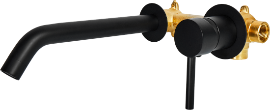 Смеситель для раковины Vidage VAL11900BL, скрытый монтаж, однорычажный, цвет черный матовый