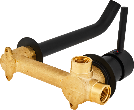 Смеситель для раковины Vidage VAL11900BL, скрытый монтаж, однорычажный, цвет черный матовый