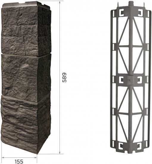 Угол наружный Fineber Блок цвет темно-серый