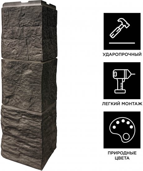 Угол наружный Fineber Блок цвет темно-серый