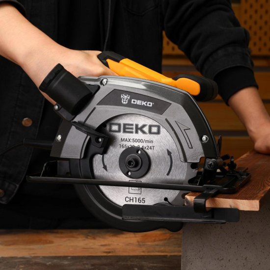 Пила циркулярная сетевая Deko DKCS1600, 1600 Вт, 165 мм