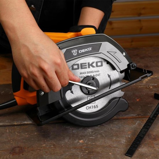 Пила циркулярная сетевая Deko DKCS1600, 1600 Вт, 165 мм