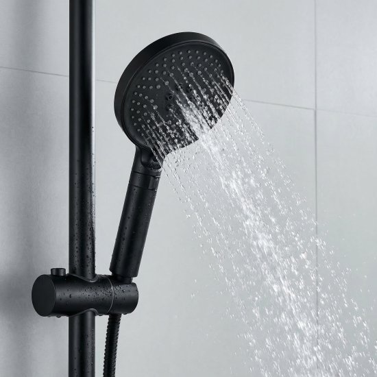 Лейка для душа Iddis Агуа (Agua) 3 режима цвет черный матовый