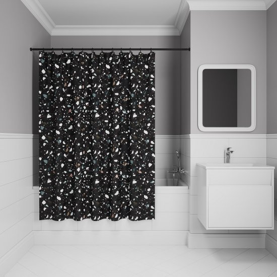 Штора для ванной Iddis Base LM02P18i11 200x180 см полиэстер цвет черный