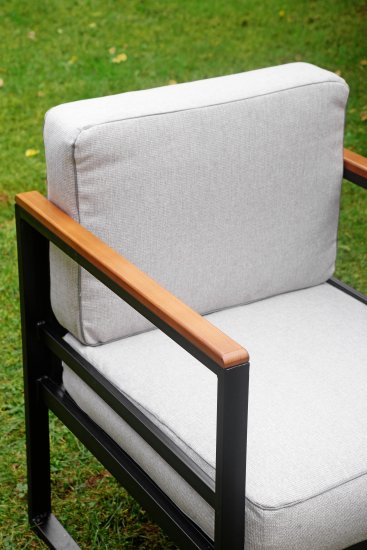 Набор садовой мебели Naterial Moneron металл/дерево/полиэстер серый/коричневый/черный: диван, стол и 2 кресла