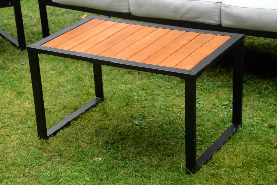 Набор садовой мебели Naterial Moneron металл/дерево/полиэстер серый/коричневый/черный: диван, стол и 2 кресла