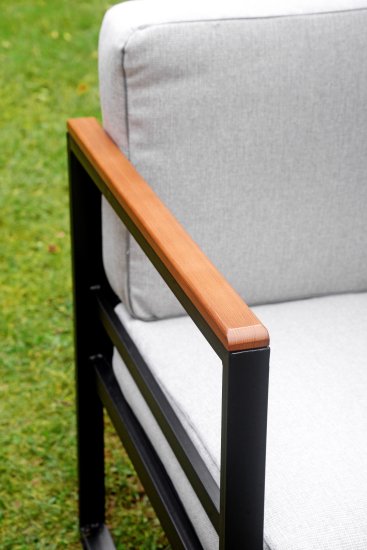 Набор садовой мебели Naterial Moneron металл/дерево/полиэстер серый/коричневый/черный: диван, стол и 2 кресла