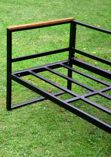 Набор садовой мебели Naterial Moneron металл/дерево/полиэстер серый/коричневый/черный: диван, стол и 2 кресла