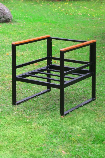 Набор садовой мебели Naterial Moneron металл/дерево/полиэстер серый/коричневый/черный: диван, стол и 2 кресла