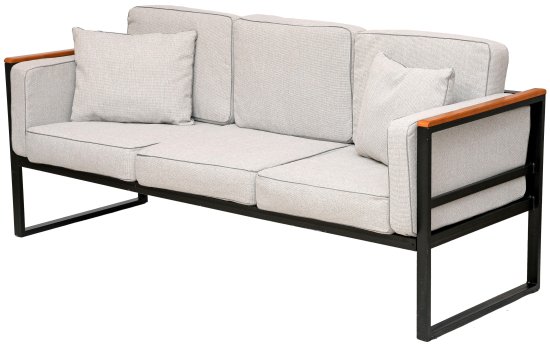 Набор садовой мебели Naterial Moneron металл/дерево/полиэстер серый/коричневый/черный: диван, стол и 2 кресла