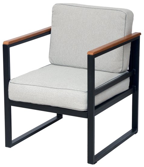 Набор садовой мебели Naterial Moneron металл/дерево/полиэстер серый/коричневый/черный: диван, стол и 2 кресла