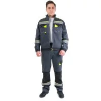 Костюм мужской рабочий Joker Корвет Коттон КБ 1 48-50 рост 170-176 см темно-серый/лимон