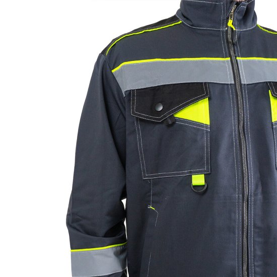 Костюм мужской рабочий Joker Корвет Коттон КБ 1 52-54 рост 170-176 см темно-серый/лимон